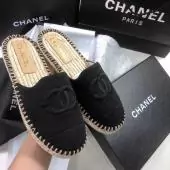 promos sandales chanel femme bas prix espadrilles tweed tissus noir